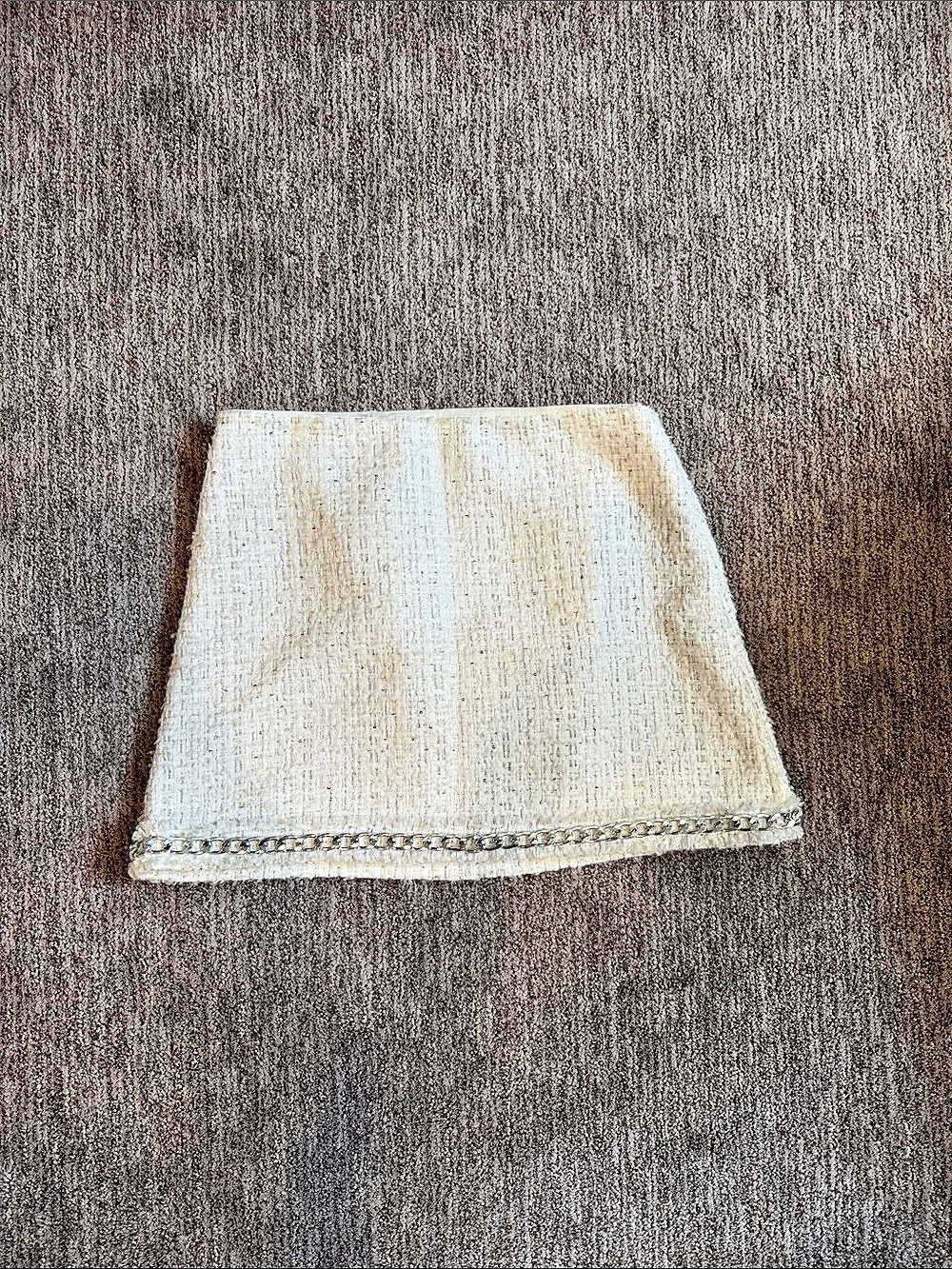 Alice + Olivia Elena Metallic Tweed Miniskirt in White